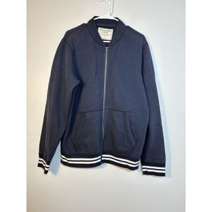 Vintage Abercrombie and Fitch full zip sweater Men's Large Navy Blue Y2K